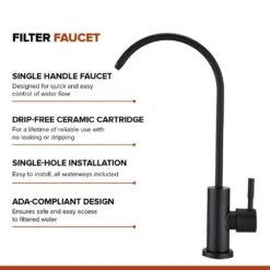 Single Handle Beverage Faucet In Matte Black 16 Single Handle Beverage Faucet In Matte Black -FURITURE SALE SHOP matte black tahanbath filtered water faucets ms c067410 mb zq 44 1000