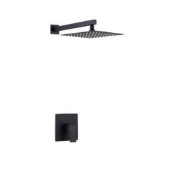 1-Spray Patterns 10 In. Wall Mountt Fixed Shower Head 1.5 GPM In Matte Black