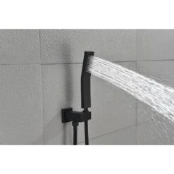 2-Spray Patterns Ceiling Mount Square Rainfall Dual Handheld Shower Head 2.5 GPM In Matte Black 14 2-Spray Patterns Ceiling Mount Square Rainfall Dual Handheld Shower Head 2.5 GPM In Matte Black -FURITURE SALE SHOP matte black tahanbath handheld shower heads z k928 50384 76 1000