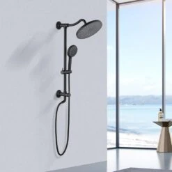 5-Spray Wall Mount Handheld Shower Head 1.8 GPM In Matte Black 13 5-Spray Wall Mount Handheld Shower Head 1.8 GPM In Matte Black -FURITURE SALE SHOP matte black tahanbath handheld shower heads z w121952131 76 1000