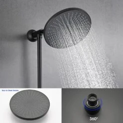 5-Spray Wall Mount Handheld Shower Head 1.8 GPM In Matte Black 12 5-Spray Wall Mount Handheld Shower Head 1.8 GPM In Matte Black -FURITURE SALE SHOP matte black tahanbath handheld shower heads z w121952131 fa 1000