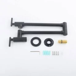 Wall Mounted Pot Filler With Swivel Spout In Matte Black -FURITURE SALE SHOP matte black tahanbath pot fillers q ybs pf662 mb 31 1000