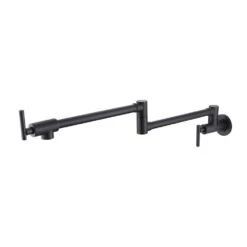 Wall Mounted Pot Filler With Swivel Spout In Matte Black