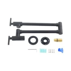 Double Handles Wall Mounted Pot Filler In Matte Black 15 Double Handles Wall Mounted Pot Filler In Matte Black -FURITURE SALE SHOP matte black tahanbath pot fillers xy 601b zq fa 1000