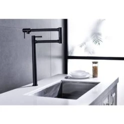 Freestanding Pot Filler Faucet With Extension Shank In Matte Black -FURITURE SALE SHOP matte black tahanbath pot fillers y w928 104110 44 1000