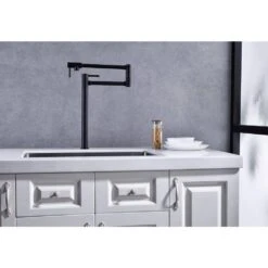 Freestanding Pot Filler Faucet With Extension Shank In Matte Black -FURITURE SALE SHOP matte black tahanbath pot fillers y w928 104110 fa 1000