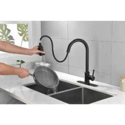 Single Handle Touch Pull Down Sprayer Kitchen Faucet In Matte Black 14 Single Handle Touch Pull Down Sprayer Kitchen Faucet In Matte Black -FURITURE SALE SHOP matte black tahanbath pull down kitchen faucets y w928 50259 76 1000