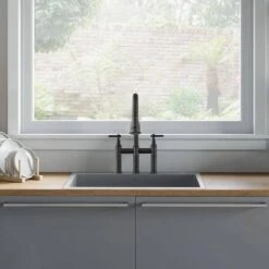 Double Handle Pull Down Sprayer Kitchen Faucet With Pull-Down Spray Head In Matte Black 15 Double Handle Pull Down Sprayer Kitchen Faucet With Pull-Down Spray Head In Matte Black -FURITURE SALE SHOP matte black tahanbath pull down kitchen faucets z w122565381 31 1000