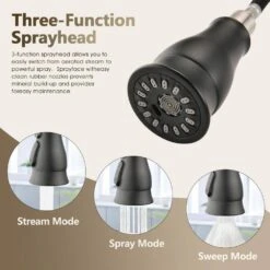 Double Handle Pull Down Sprayer Kitchen Faucet With Pull-Down Spray Head In Matte Black 10 Double Handle Pull Down Sprayer Kitchen Faucet With Pull-Down Spray Head In Matte Black -FURITURE SALE SHOP matte black tahanbath pull down kitchen faucets z w122565381 4f 1000