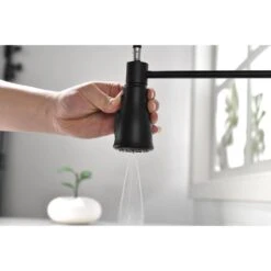 21 In. Touch Kitchen Faucet With Pull Down Sprayer In Black 360° Spout Swivel -FURITURE SALE SHOP matte black tahanbath pull down kitchen faucets z w2287p143151 fa 1000