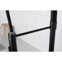 23.6 In Spring Kitchen Faucet With Pull-Out Sprayer, Single Handle Single Hole Kitchen Sink Faucet In Black -FURITURE SALE SHOP matte black tahanbath pull down kitchen faucets z w2287p183742 76 1000