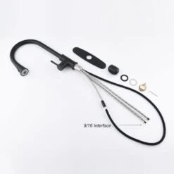 Single Handle Deck Mount Gooseneck Pull Out Sprayer Kitchen Faucet With Deck Plate And Pull-Down Sprayer In Matte Black 11 Single Handle Deck Mount Gooseneck Pull Out Sprayer Kitchen Faucet With Deck Plate And Pull-Down Sprayer In Matte Black -FURITURE SALE SHOP matte black tahanbath pull out kitchen faucets doba d0102hhvhiw zq 44 1000