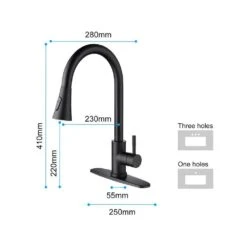 Single Handle Deck Mount Gooseneck Pull Out Sprayer Kitchen Faucet With Deck Plate And Pull-Down Sprayer In Matte Black 8 Single Handle Deck Mount Gooseneck Pull Out Sprayer Kitchen Faucet With Deck Plate And Pull-Down Sprayer In Matte Black -FURITURE SALE SHOP matte black tahanbath pull out kitchen faucets doba d0102hhvhiw zq c3 1000