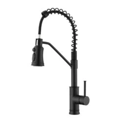 18.7 In. H Single Handle Pull Out Sprayer Kitchen Faucet With 360° Spout Swivel In Black