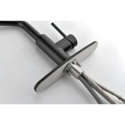 Single Handle Kitchen Sink Faucet With Pull Out Sprayer In Matte Black -FURITURE SALE SHOP matte black tahanbath pull out kitchen faucets y w2287 p154025 4f 1000