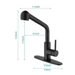 Single Handle Kitchen Sink Faucet With Pull Out Sprayer In Matte Black -FURITURE SALE SHOP matte black tahanbath pull out kitchen faucets y w2287 p154025 fa 1000