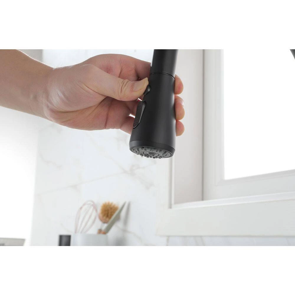 12 In. Kitchen Faucet With 360° Spout Swivel Pull Out Spraye In Matte Black 5 12 In. Kitchen Faucet With 360° Spout Swivel Pull Out Spraye In Matte Black - Image 5