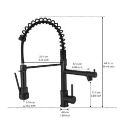 Single Handle Pull Out Kitchen Faucet Deckplate Included With Copper Pump Soap Dispenser In Matte Black -FURITURE SALE SHOP matte black tahanbath pull out kitchen faucets zst1314b 4f 1000