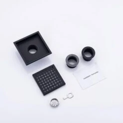6 In W X 6 In D Stainless Steel Decorative Drain Cover With Matte Black -FURITURE SALE SHOP matte black tahanbath shower drains q pzz 7003h 6 fa 1000