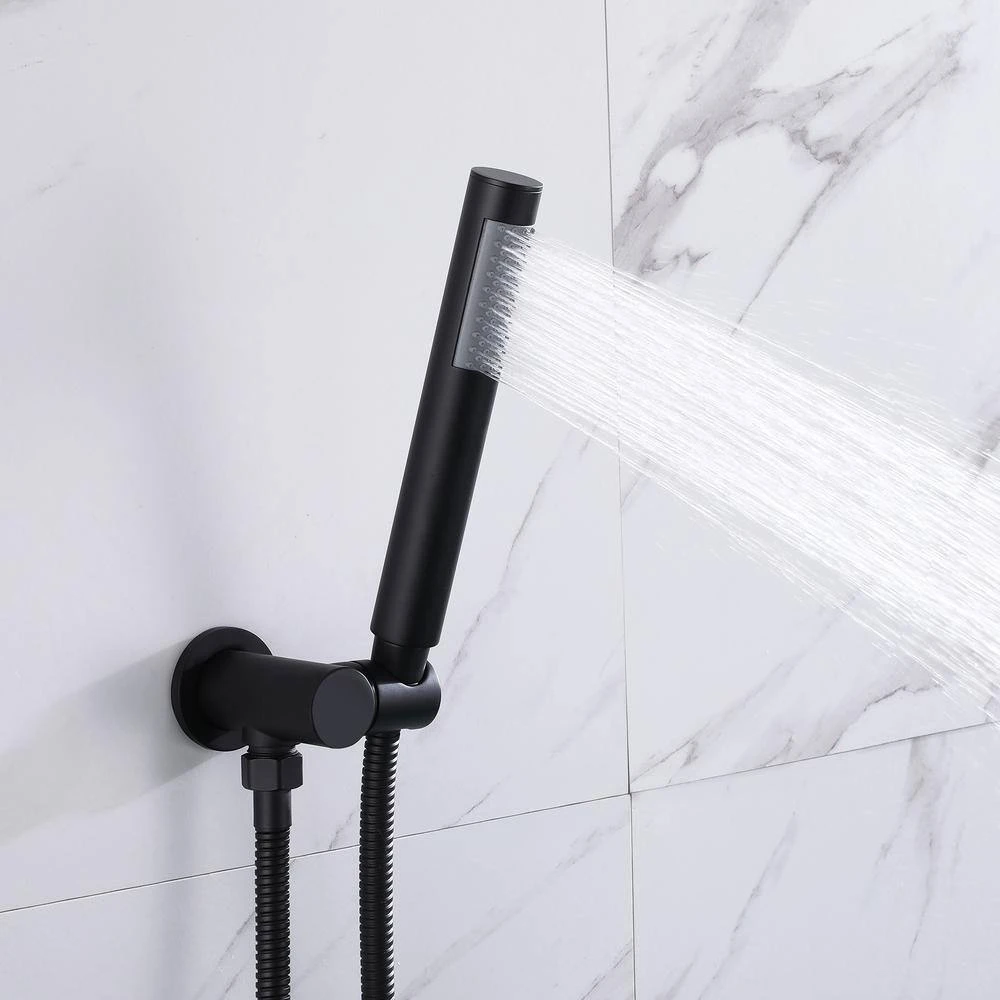 1-Handle 2-Spray Rain Shower Faucet And Hand Shower Combo Kit In Black (Valve Included) 7 1-Handle 2-Spray Rain Shower Faucet And Hand Shower Combo Kit In Black (Valve Included) - Image 7