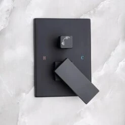 Single-Handle Rainfall 10 In. Square Shower Head Combo Set With High Pressure Wall Mounted In Matte Black 14 Single-Handle Rainfall 10 In. Square Shower Head Combo Set With High Pressure Wall Mounted In Matte Black -FURITURE SALE SHOP matte black tahanbath shower faucets w1194 d93102h kxc 44 1000