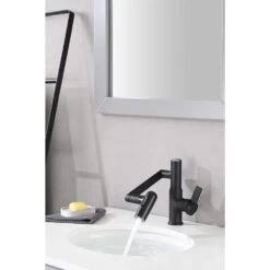 Bathroom Sink Faucet With Spray Function And Temperature Display For Anti-Skid Switch And Hot And Cold And 360° Rotary 14 Bathroom Sink Faucet With Spray Function And Temperature Display For Anti-Skid Switch And Hot And Cold And 360° Rotary -FURITURE SALE SHOP matte black tahanbath single hole bathroom faucets z w121765120 76 1000