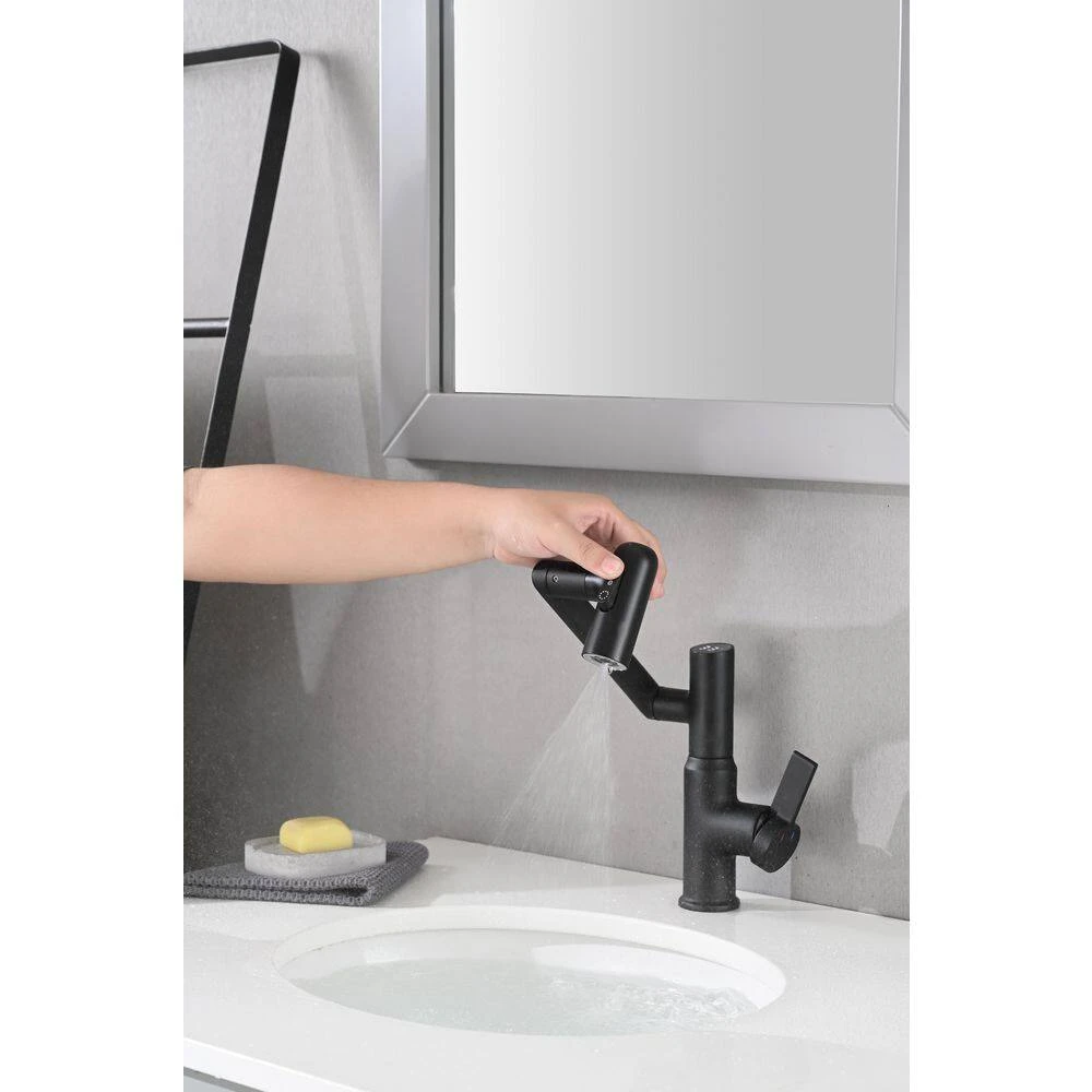 Bathroom Sink Faucet With Spray Function And Temperature Display For Anti-Skid Switch And Hot And Cold And 360° Rotary 2 Bathroom Sink Faucet With Spray Function And Temperature Display For Anti-Skid Switch And Hot And Cold And 360° Rotary - Image 2