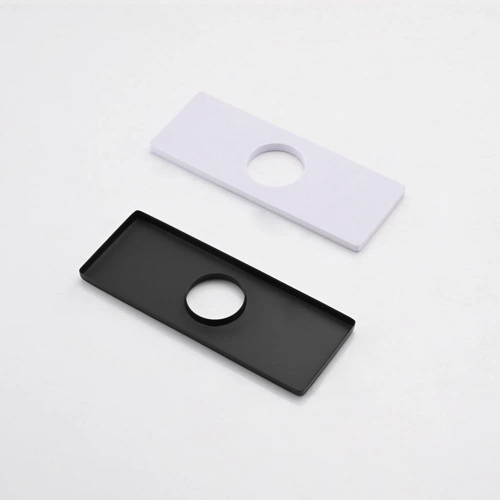 Bathroom Faucet Single Hole, Single Handle Faucet For Bathroom Sink With Deckplate And Drain Assembly In Matte Black 2 Bathroom Faucet Single Hole, Single Handle Faucet For Bathroom Sink With Deckplate And Drain Assembly In Matte Black - Image 2