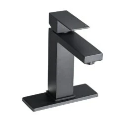 Bathroom Faucet Single Hole, Single Handle Faucet For Bathroom Sink With Deckplate And Drain Assembly In Matte Black 14 Bathroom Faucet Single Hole, Single Handle Faucet For Bathroom Sink With Deckplate And Drain Assembly In Matte Black -FURITURE SALE SHOP matte black tahanbath single hole bathroom faucets z w1224p195894 c3 1000
