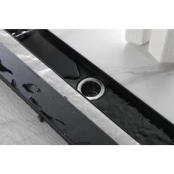 36 In. Linear Shower Drain With Removable Grate Stainless Shower Drain Included Hair Strainer In Matte Black -FURITURE SALE SHOP matte black tahanbath sink strainers y w2287 s00010 44 1000