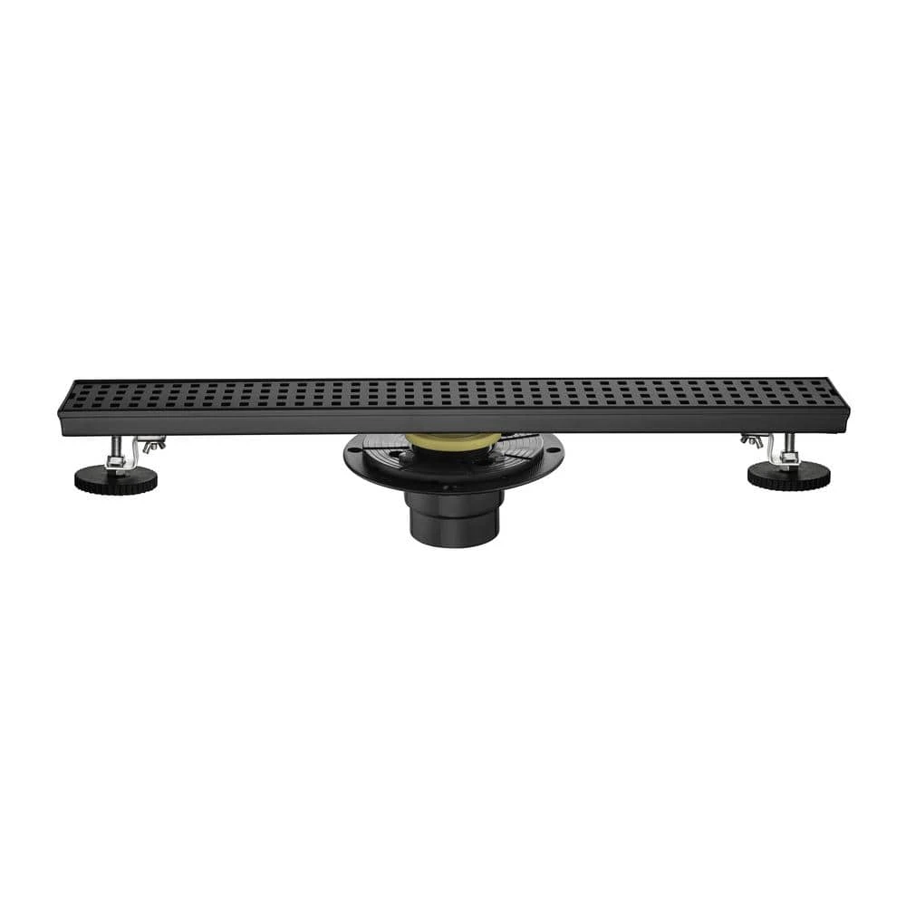 24 In. Square Shower Floor Drain With Flange, Pattern Grate Removable, Food-Grade SUS 304 Stainless Steel 1 24 In. Square Shower Floor Drain With Flange, Pattern Grate Removable, Food-Grade SUS 304 Stainless Steel