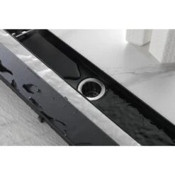 36 In. Linear Shower Drain 304 Stainless Shower Drain Included Hair Strainer And Leveling Feet In Matte Black 12 36 In. Linear Shower Drain 304 Stainless Shower Drain Included Hair Strainer And Leveling Feet In Matte Black -FURITURE SALE SHOP matte black tahanbath sink strainers y w928 91550 fa 1000