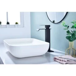 Single Wall Mounted Bathroom Faucet In Matte Black -FURITURE SALE SHOP matte black tahanbath wall mounted faucets z th1028hmb 1f 1000
