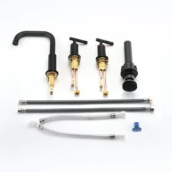 Titus Double Handle Wall Mounted Bathroom Faucet In Matte Black -FURITURE SALE SHOP matte black tahanbath wall mounted faucets z w122459272 4f 1000