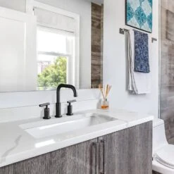 Titus Double Handle Wall Mounted Bathroom Faucet In Matte Black -FURITURE SALE SHOP matte black tahanbath wall mounted faucets z w122459272 76 1000