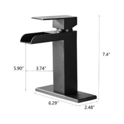 Single Handle Wall Mounted Bathroom Faucet With Deck Plate & Overflow Pop Up Drain In Matte Black 10 Single Handle Wall Mounted Bathroom Faucet With Deck Plate & Overflow Pop Up Drain In Matte Black -FURITURE SALE SHOP matte black tahanbath wall mounted faucets z w1224p224285 1f 1000