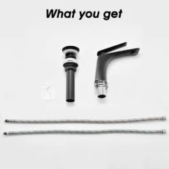 Single Handle Wall Mounted Bathroom Faucet With Pop Up Drain And Water Supply Hose In Matte Black 12 Single Handle Wall Mounted Bathroom Faucet With Pop Up Drain And Water Supply Hose In Matte Black -FURITURE SALE SHOP matte black tahanbath wall mounted faucets z w1224p227850 44 1000