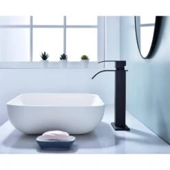 Single Handle Wall Mounted Bathroom Faucet In Matte Black With Pop-Up Drain -FURITURE SALE SHOP matte black tahanbath wall mounted faucets z w928p225251 31 1000
