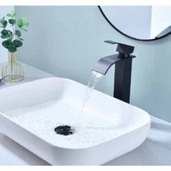 Single Handle Wall Mounted Bathroom Faucet In Matte Black With Pop-Up Drain -FURITURE SALE SHOP matte black tahanbath wall mounted faucets z w928p225251 76 1000