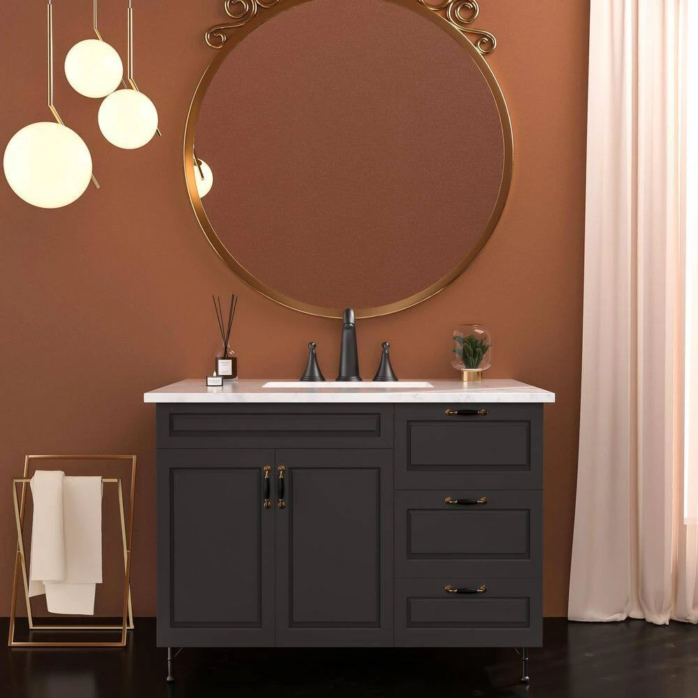 2 Handle Widespread Bathroom Faucet 3 Hole, With Pop Up Drain And 2 Water Supply Lines, Matte Black 2 2 Handle Widespread Bathroom Faucet 3 Hole, With Pop Up Drain And 2 Water Supply Lines, Matte Black - Image 2