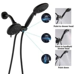 6-Spray Multifunction Deluxe Wall Bar Shower Kit With Hand Shower In Matte Black 13 6-Spray Multifunction Deluxe Wall Bar Shower Kit With Hand Shower In Matte Black -FURITURE SALE SHOP matte black wall bar shower kits ms a3794 mb kxc fa 1000