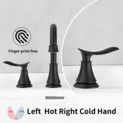 8 In. Widespread 2-Handle Bathroom Sink Faucet Bathroom Faucet With 360-Degree Swivel Spout Black 15 8 In. Widespread 2-Handle Bathroom Sink Faucet Bathroom Faucet With 360-Degree Swivel Spout Black -FURITURE SALE SHOP matte black widespread bathroom faucets x dr 3007b mb 31 1000