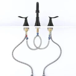 8 In. Widespread 2-Handle Bathroom Sink Faucet Bathroom Faucet With 360-Degree Swivel Spout Black 14 8 In. Widespread 2-Handle Bathroom Sink Faucet Bathroom Faucet With 360-Degree Swivel Spout Black -FURITURE SALE SHOP matte black widespread bathroom faucets x dr 3007b mb 76 1000