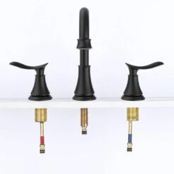 8 In. Widespread 2-Handle Bathroom Sink Faucet Bathroom Faucet With 360-Degree Swivel Spout Black 13 8 In. Widespread 2-Handle Bathroom Sink Faucet Bathroom Faucet With 360-Degree Swivel Spout Black -FURITURE SALE SHOP matte black widespread bathroom faucets x dr 3007b mb fa 1000