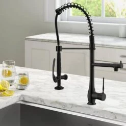 Double Handle Gooseneck Pull Down Sprayer Kitchen Faucet In Matte Black 17 Double Handle Gooseneck Pull Down Sprayer Kitchen Faucet In Matte Black -FURITURE SALE SHOP mattr black pull down kitchen faucets q xy 292b 31 1000
