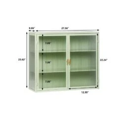 Modern Mint Green 3-Tier 2-Door Wall Cabinet With Glass Doors, 27.56 In. Ideal For Multiple Rooms 12 Modern Mint Green 3-Tier 2-Door Wall Cabinet With Glass Doors, 27.56 In. Ideal For Multiple Rooms -FURITURE SALE SHOP mint green tahanbath pantry organizers z w757119325 4f 1000