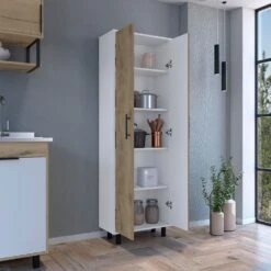 23.62 In. W X 11.81 In. D X 71.10 In. H White Particle Board Freestanding Linen Cabinet With 5 Shelves In White -FURITURE SALE SHOP multicolor tahanbath linen cabinets ct xl 123302 31 1000