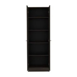 23.60 In. W X 11.80 In. D X 71.10 In. H Black Particle Board Freestanding Linen Cabinet W/5-Shelves In Black -FURITURE SALE SHOP multicolor tahanbath linen cabinets ct xl 132947 4f 1000