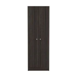 23.60 In. W X 11.80 In. D X 71.10 In. H Black Particle Board Freestanding Linen Cabinet W/5-Shelves In Black