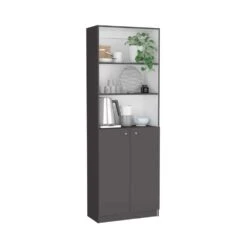 24.72 In. W X 11.77 In. D X 71.10 In. H Multi-Color Wood Freestanding Linen Cabinet W/Upper Shelves In Gray / White -FURITURE SALE SHOP multicolor tahanbath linen cabinets ct xl p167428 1f 1000